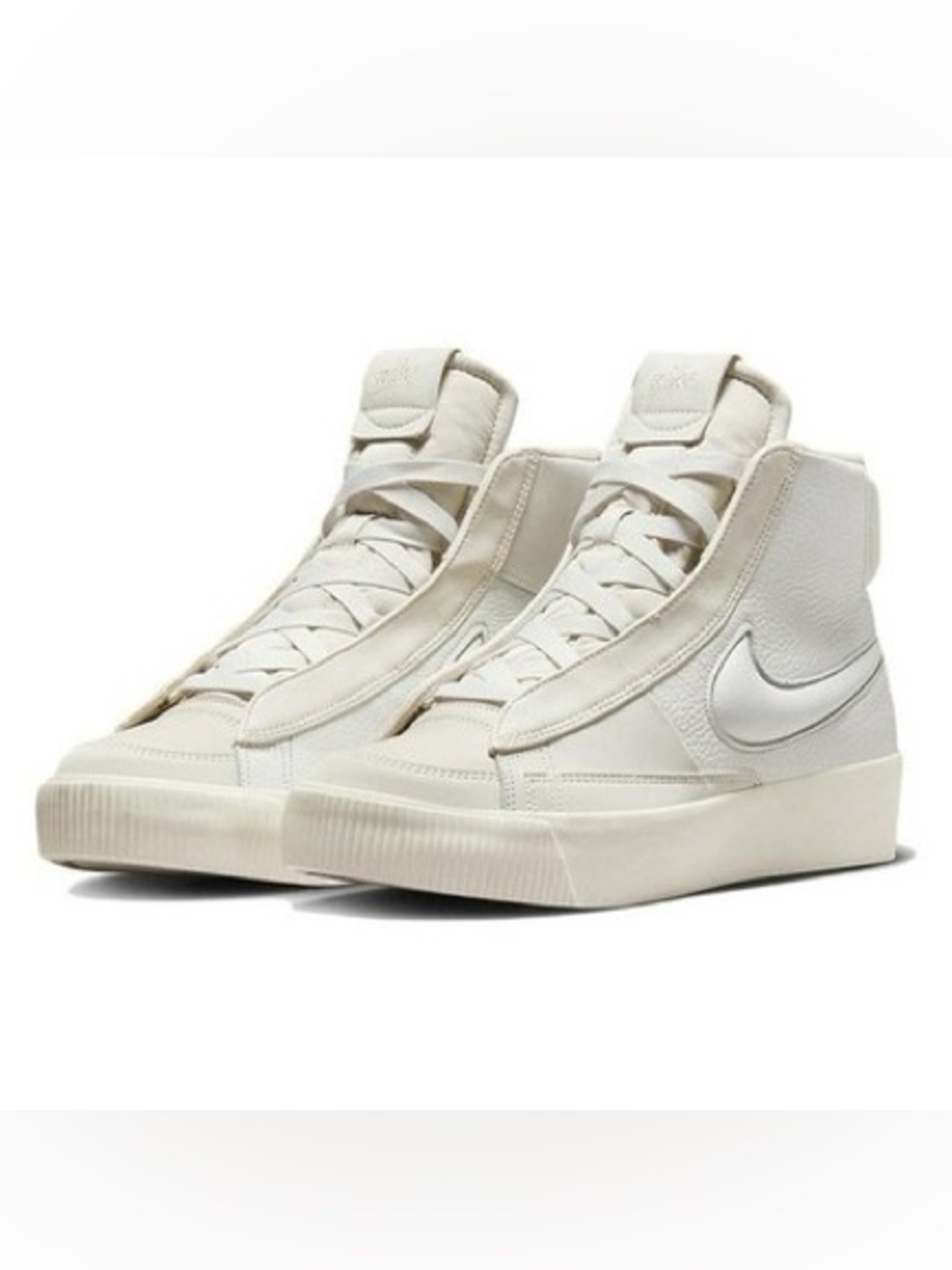 Nike High-Top Leather Sneakers - White
